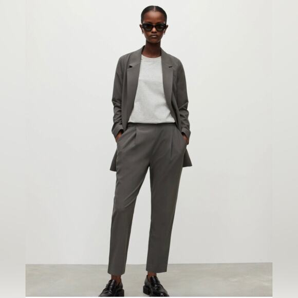 All Saints Aleida Mid-Rise Tapered Leg Tri Pants Grey - Picture 1 of 6